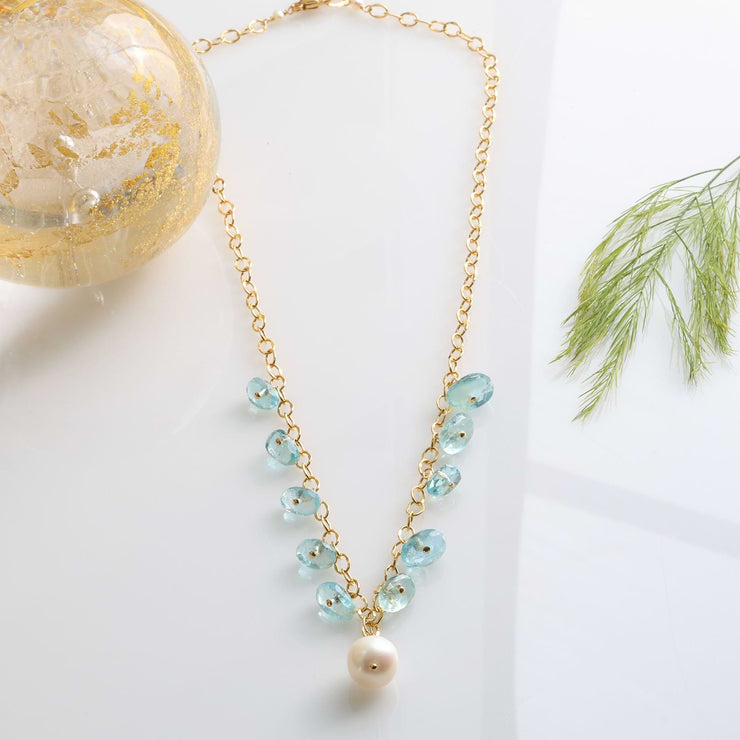 Keshi Aquamarine Pearl Necklace